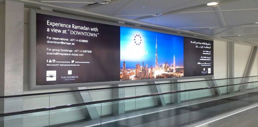Dubai mall metrolink light boxes