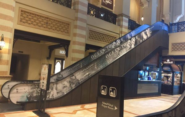 Escalator branding in Dubai Marina Mall