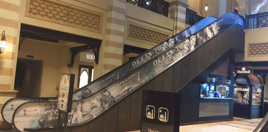 Escalator branding in Dubai Marina Mall