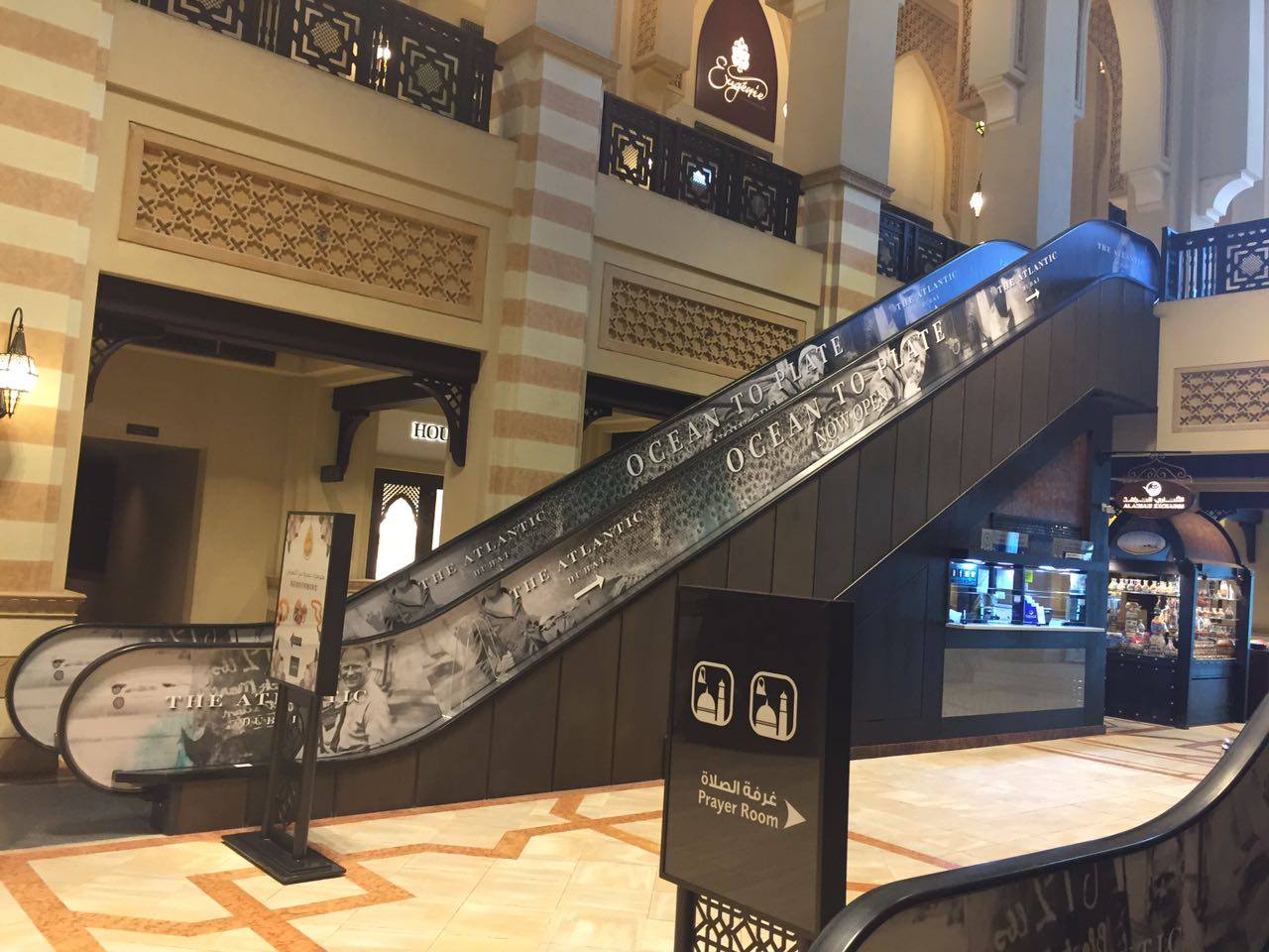 Escalator branding in Dubai Marina Mall Neighbourhood Digital