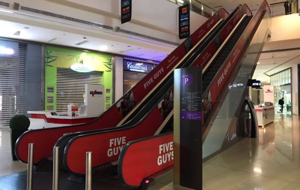 Escalator branding in Dubai Marina Mall