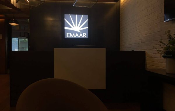 Emaar Frosted sticker and 3D sign