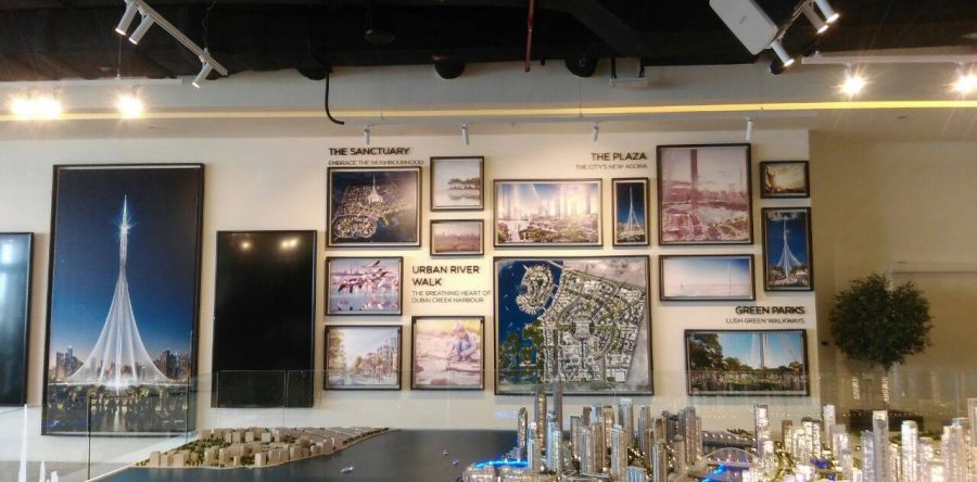 Dubai Creek Marina Sales center branding