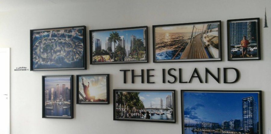 Dubai Creek Marina Sales center branding