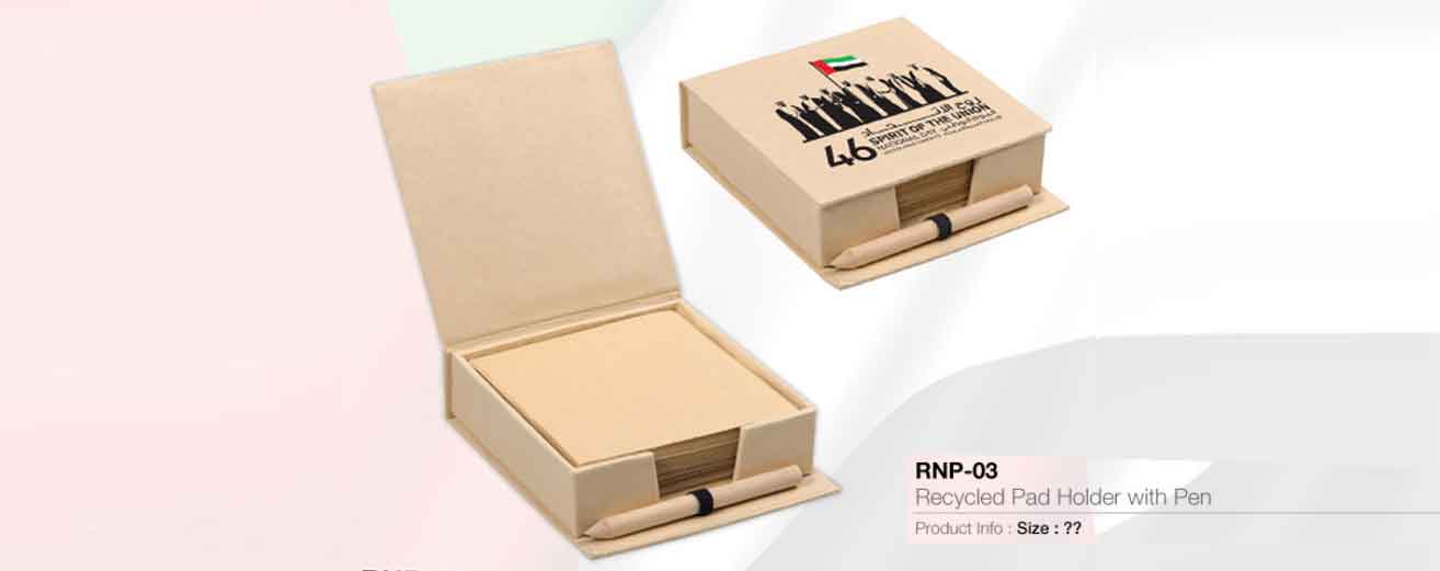 UAE National Day Gift Items - Recycled Pad Holder with PEN